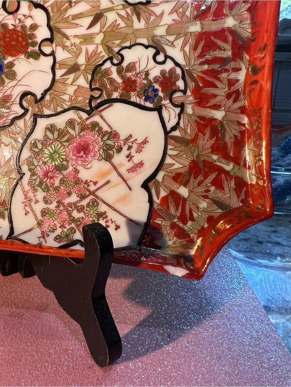 Gorgeous Antique Kutani Serving Platter read below